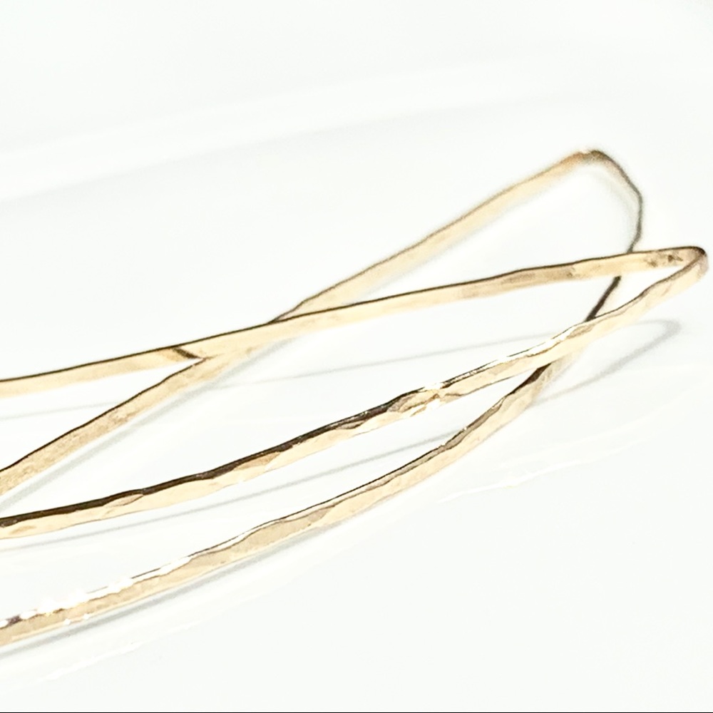 14KGF XL Gold Threader Plain or Hammered - Picture 4 of 7